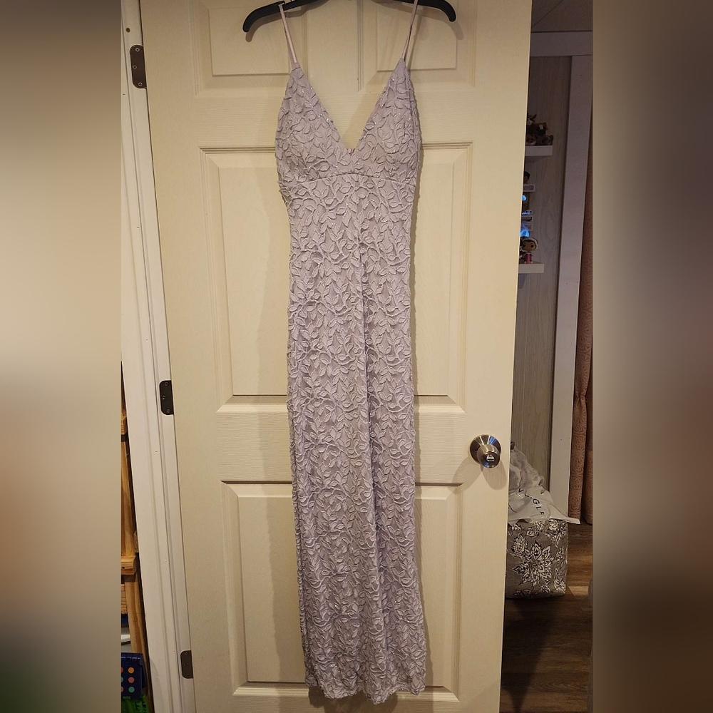 Elegant Lavender Lace Dress